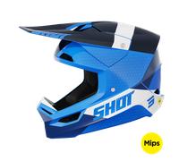 Shot Race Ridge Casco de motocross, negro-blanco-azul, tamaño S