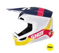 §Casco de Cross Shot Race Mips® Ridge Rojo-Azul-Amarillo§