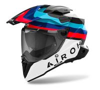 Airoh Commander 2 Doom Casco de motocross, blanco-rojo-azul, tamaño M