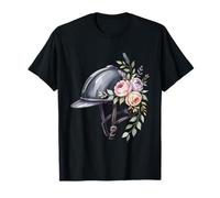 Casco de Equitación Flor Caballo Ecuestre Montar a Caballo Camiseta