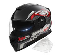 Casco de equitación para motocross: casco de carreras para adultos, cubierta facial con inserto desmontable para el cuello, protector transpirable para scooters y motos de nieve, protección para pista