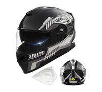 Casco de equitación para motocross: casco de carreras para adultos, cubierta facial con inserto desmontable para el cuello, protector transpirable para scooters y motos de nieve, protección para pista