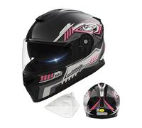 Casco de equitación para motocross: casco de carreras para adultos, cubierta facial con inserto desmontable para el cuello, protector transpirable para scooters y motos de nieve, protección para pista