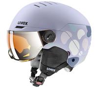 Casco de esquí con visera Uvex ROCKET JUNIOR VISOR (COOL LAVENDER - S2 MIRROR SILVER) Junior