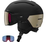 Casco de esquí Salomon Driver Prime Sigma Plus con visera, negro/bronce 56-59cm Black/Light Bronze Met./Black