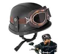Casco De Estilo Alemán, Casco De Media Cara Retro | Accesorios De Seguridad De Scooter Elegantes, Equipo De Escudo De Alta Resolución, Reduce EfectivamenteDe La Cabeza De Media Cara Para Moto