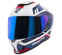 Bogotto Phantom Codex Casco de fibra de vidrio, blanco-rojo-azul, tamaño L para Hombres
