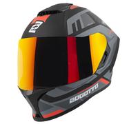 Bogotto Phantom Codex Casco de fibra de vidrio, negro-gris-rojo, tamaño XL para Hombres