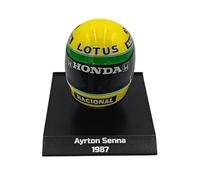 - Casco de Fórmula 1 Compatible con Ayrton Senna #12 Camel Team Lotus Honda Fórmula 1 1987 1:10 Minichamps 388712