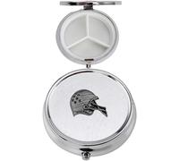 Casco de fútbol americano S3 acabado negro hecho de peltre inglés fino en un contenedor de 3 secciones con espejo