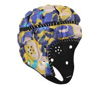 Casco de fútbol con Bandera,Casco de Carcasa Suave Ajustable 7v7,Gorra de Scrum cómoda y Transpirable,Casco Protector Deportivo cómodo y Transpirable for fútbol,Hockey(Yellow)