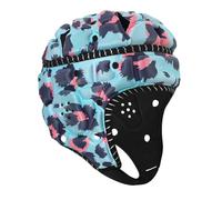 Casco de fútbol con Bandera,Casco de Carcasa Suave Ajustable 7v7,Gorra de Scrum cómoda y Transpirable,Casco Protector Deportivo cómodo y Transpirable for fútbol,Hockey(Blue)