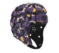 Casco de fútbol con Bandera,Casco de Carcasa Suave Ajustable 7v7,Gorra de Scrum cómoda y Transpirable,Casco Protector Deportivo cómodo y Transpirable for fútbol,Hockey(Purple)