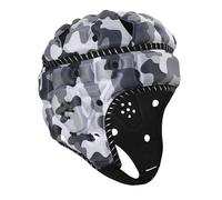 Casco de fútbol con Bandera,Casco de Carcasa Suave Ajustable 7v7,Gorra de Scrum cómoda y Transpirable,Casco Protector Deportivo cómodo y Transpirable for fútbol,Hockey(Black White)