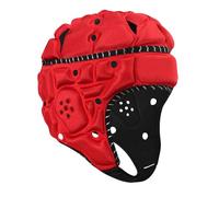 Casco de fútbol con Bandera,Casco de Carcasa Suave Ajustable 7v7,Gorra de Scrum cómoda y Transpirable,Casco Protector Deportivo cómodo y Transpirable for fútbol,Hockey(Red)