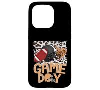Casco de fútbol con diseño de Leopardo Blanqueado para el Día del Juego, Deporte para Madres y niñas Carcasa para iPhone 15 Pro
