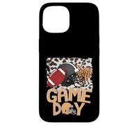 Casco de fútbol con diseño de Leopardo Blanqueado para el Día del Juego, Deporte para Madres y niñas Carcasa para iPhone 15
