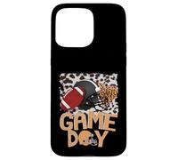Casco de fútbol con diseño de Leopardo Blanqueado para el Día del Juego, Deporte para Madres y niñas Carcasa para iPhone 15 Pro MAX