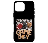 Casco de fútbol con diseño de Leopardo Blanqueado para el Día del Juego, Deporte para Madres y niñas Carcasa para iPhone 16 Pro MAX