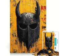 Casco de Guerra Vikingo para Adultos,Rompecabezas de 1000 Piezas,Juego Mental Divertido con tecnología Avanzada de Corte láser,desafío entretenido para Pasar el Tiempo (38x26cm)
