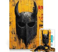 Casco de Guerra Vikingo,Rompecabezas de 1000 Piezas para Adolescentes,Juego Que estimula el Cerebro,Encaje Huecos,Actividad Relajante para Grupos en Interiores (38x52cm)