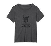 Casco de Guerrero Vikingo Moderno Arte gráfico Camiseta, Mujer Tallas Grandes, Jaspeado Oscuro, 4XL Grande