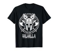 Casco de hachas vikingas de los Cuervos de Odín de la mitología nórdica Valhalla Camiseta