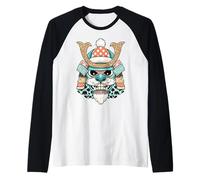 Casco de Leopardo samurái intrépido Guerrero Camiseta Manga Raglan