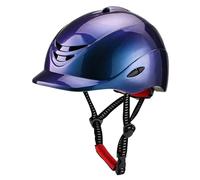 Casco de Montar a Caballo Casco Ecuestre Casco for Montar a Caballo Media Cubierta Tapas de protección de Seguridad Ajustables Cómodo de Usar(Blue,M)