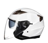 Casco de moto 3/4, casco de scooter, casco de moto retro, casco jet con visera, casco chopper homologado ECE, media carcasa para adultos, hombres y mujeres, casco de moto vintage 1,L=59-60CM