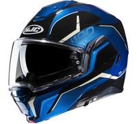 Casco de moto abatible HJC i100 Lorix MC2 negro-blanco-azul XL