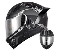 Casco De Moto Abatible, Homologado Ece, con Doble Visera, Unisex, Casco De Moto Modular para Scooter Y Bicicleta. K,XXL:63-64CM