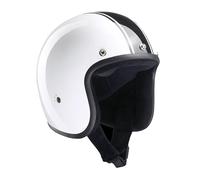 Casco de Moto Abierto BANDIT Jet Classic Blanco y Negro Brillo Custom Biker Style Visera Incluida Black & White Open Helmet - No Homologado JETCL (XL)