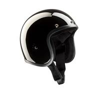 Casco de Moto Abierto BANDIT Jet Classic Negro Brillo Custom Biker Style Visera Incluida Black Open Helmet JETGB (XXL)
