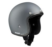 Casco de Moto Abierto BANDIT Jet Premium Gris Mate Perfil Cuero Custom Biker Style Visera Incluida Dull Grey Open Helmet JETPAG (M)