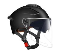 Casco De Moto Abierto Casco De Scooter con Protección Solar Y Transpirable, Cascos De Media Calota con Doble Visera para Motos De Calle, Sport Touring, Mujer, Hombre, Scooters, 32 X 24 Cm