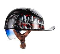 Casco De Moto Abierto ECE Homologado Casco Tipo Gorra De Béisbol Adecuado para Motos Cruiser Ciclomotore Casco De Scooter para Todas Las Estaciones B,XL=(61-62CM)