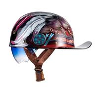 Casco De Moto Abierto ECE Homologado Casco Tipo Gorra De Béisbol Adecuado para Motos Cruiser Ciclomotore Casco De Scooter para Todas Las Estaciones C,XL=(61-62CM)