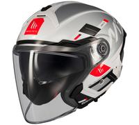 Casco de moto abierto MT Cosmo SV Silence blanco-gris M