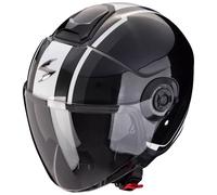 Casco de moto abierto Scorpion CORPION EXO-CITY II VEL metálico negro y blanco XL