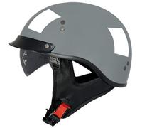 Casco de Moto Cascos Motocicleta Abierto con Visera Solar, Vintage Casco Jet Moto for Hombres Mujeres, Cascos de Motocicleta Retro Estilo alemán Homologado ECE Ciclomotor Scooter 18,L=59-60cm