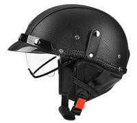 Casco De Moto De Estilo Alemán Casco Jet De Motocicleta Casco con Visera Ideal para Desplazamientos Diarios Y Conducción Al Aire Libre Ideal para Ciclomotores H,M=(57-58CM)