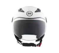 Casco de Moto Demi-Jet para Niño, BHR 838 Children, Casco de Scooter para Niños/Niñas, Homologación ECE 22.06, Visera Resistente a los Arañazos y Desbloqueo Micrométrico, Blanco, M