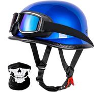 Casco De Moto Estilo Retro Alemán, Tipo Jet, Abierto, con Gafas, para Todas Las Estaciones, Certificado ECE. B,L59-60CM