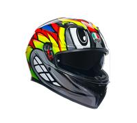 Casco De Moto Integral AGV K3 E2206 Birdy 2.0 Gris/Amarillo/Rojo