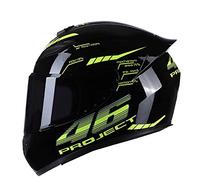Casco De Moto Integral Aprobado Por DOT ECE Moto Ligera Ciclomotor Street Bike Racing Casco De Moto Con Visera Tintada Desplegable Protector Solar,Fashion 46,XL