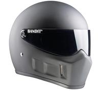 Casco de Moto Integral BANDIT Super Street II Negro Mate Visor Tintado Streetfighter Custom Biker Style Dull Black Motorcycle Helmet SSMB (XXL)