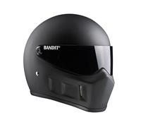 Casco de Moto Integral BANDIT Super Street II Negro Mate Visor Tintado Streetfighter Custom Biker Style Dull Black Motorcycle Helmet SSMB (XS)