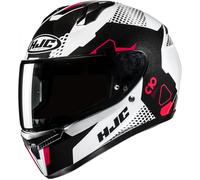 Casco de moto integral HJC C10 Aspa MC1 blanco-negro-rojo L