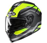 HJC C70N Belis Casco, negro-verde-amarillo, tamaño XL para Hombres